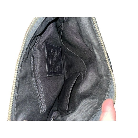 COACH Black Gray Signature Jacquard Convertible Handbag Authentic F13079 - Picture 5 of 6